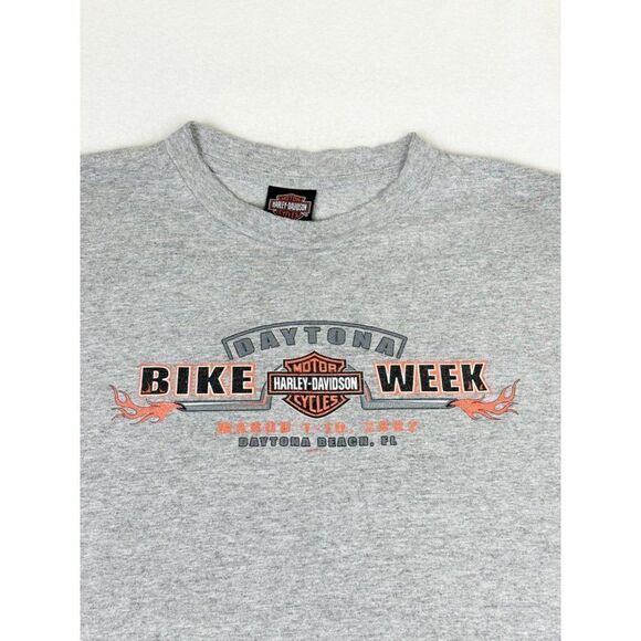 Vintage Y2K 2002 Harley Davidson T-Shirt Medium Grey Bike Week Daytona - Picture 2 of 9
